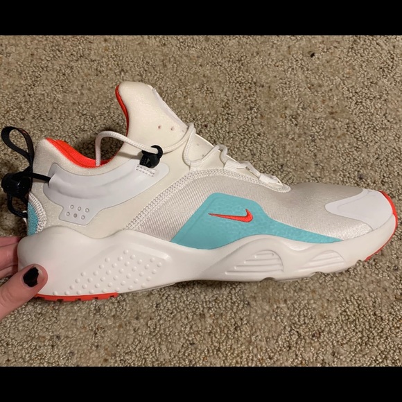 white blue and orange huaraches